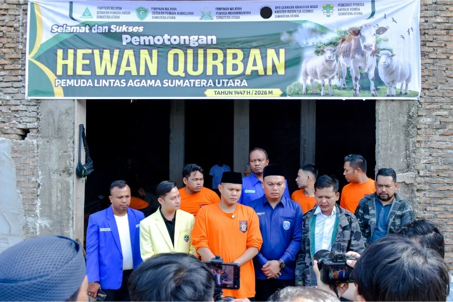 Pemuda Lintas Iman Sumut Gelar Pemotongan Hewan Qurban Bersama