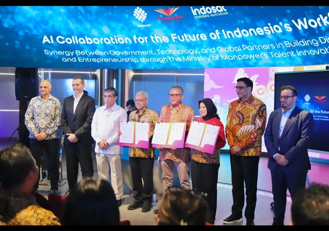 Indosat, Wadhwani, dan Kemnaker Teken MoU Cetak 1 Juta Talenta Digital RI Melalui AI