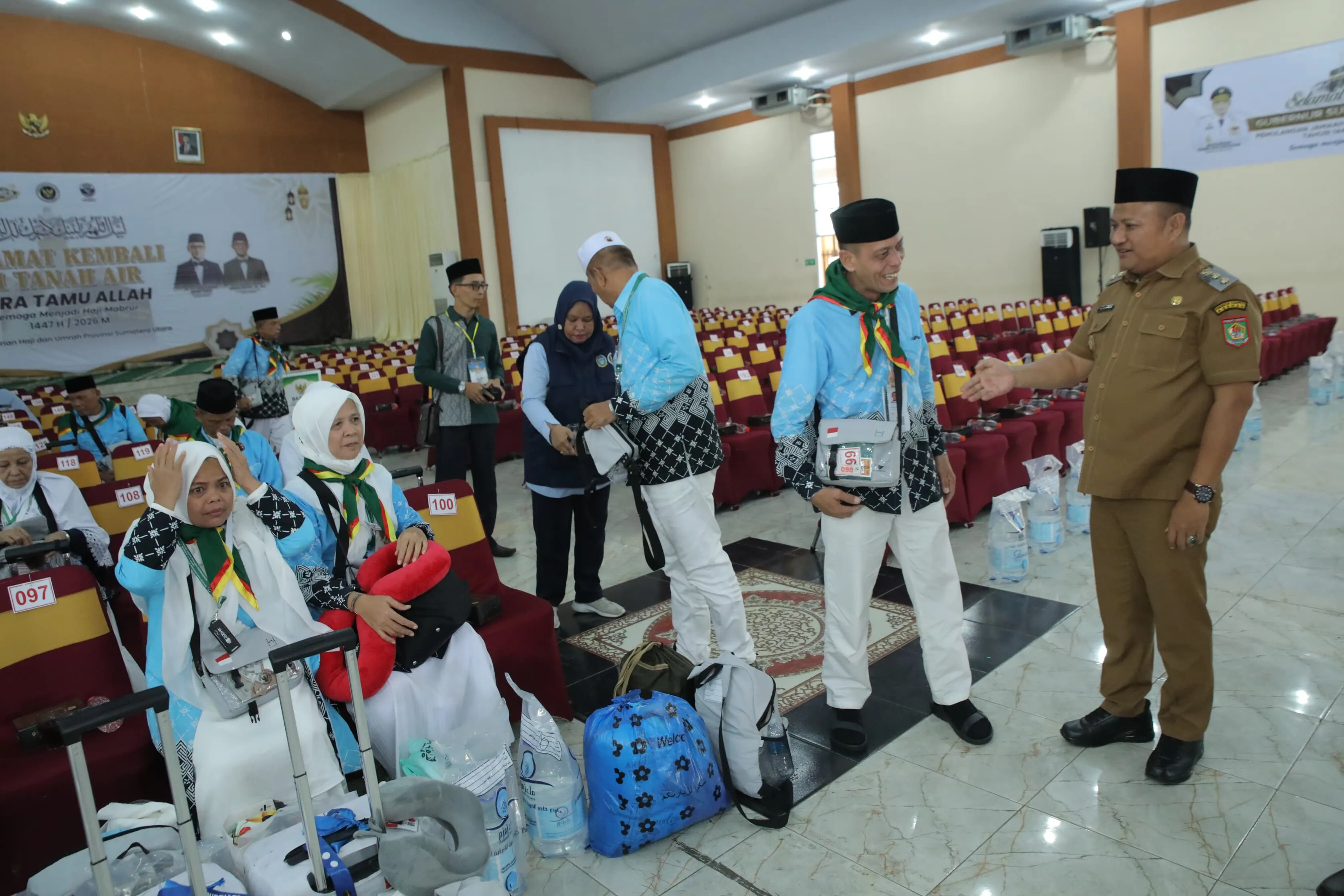 Wakil Bupati Asahan Sambut Kepulangan 234 Orang Jamaah Haji Kloter 7