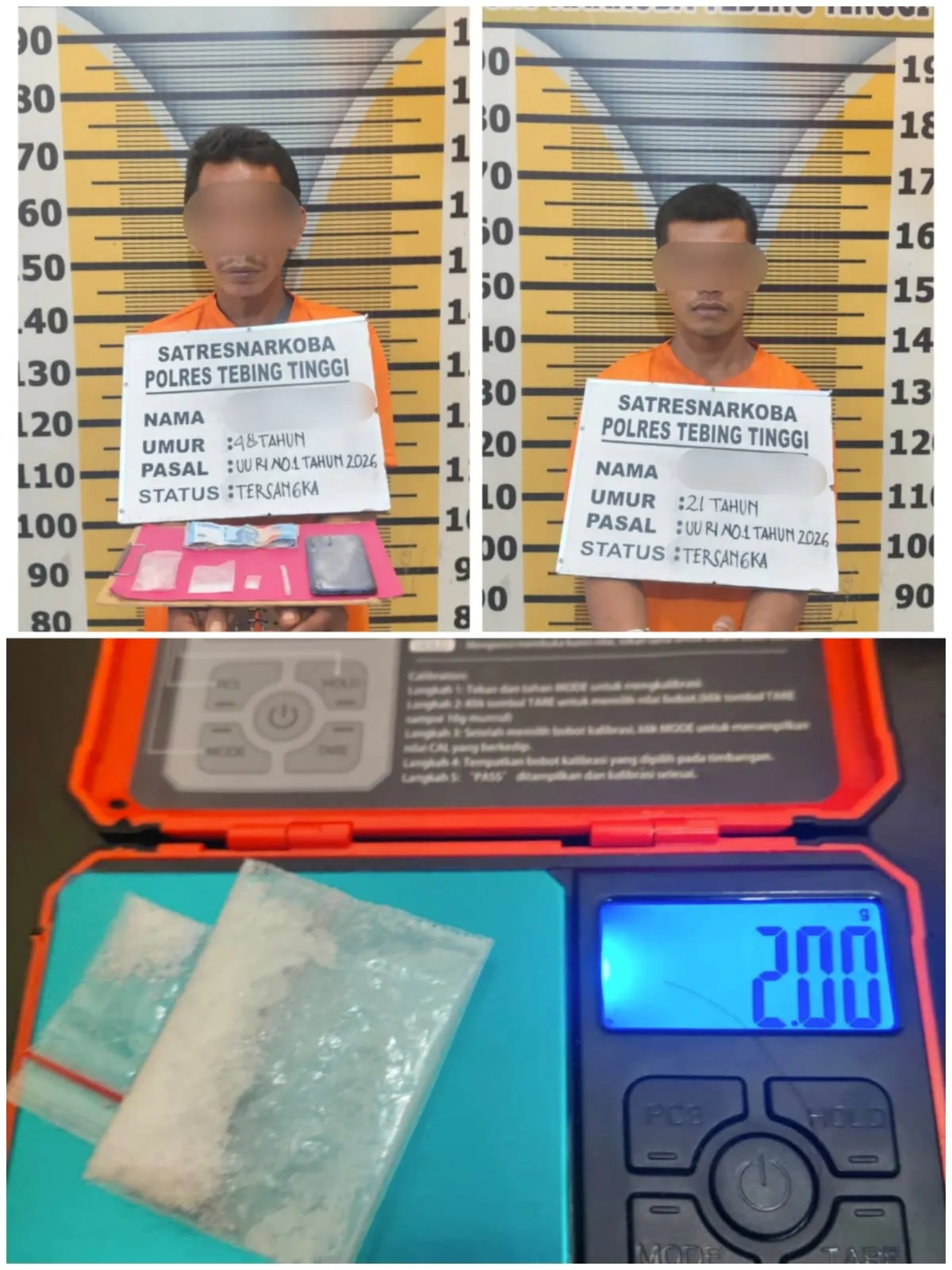SatRes Narkoba Polres Tebingtinggi Tangkap 2 Pengedar Sabu