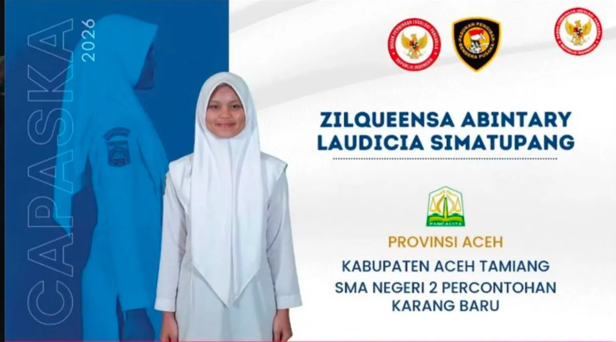 Zilqueensa Siswi Aceh Tamiang Terpilih Jadi Naggota Paskibraka Nasional Di Istana Negara