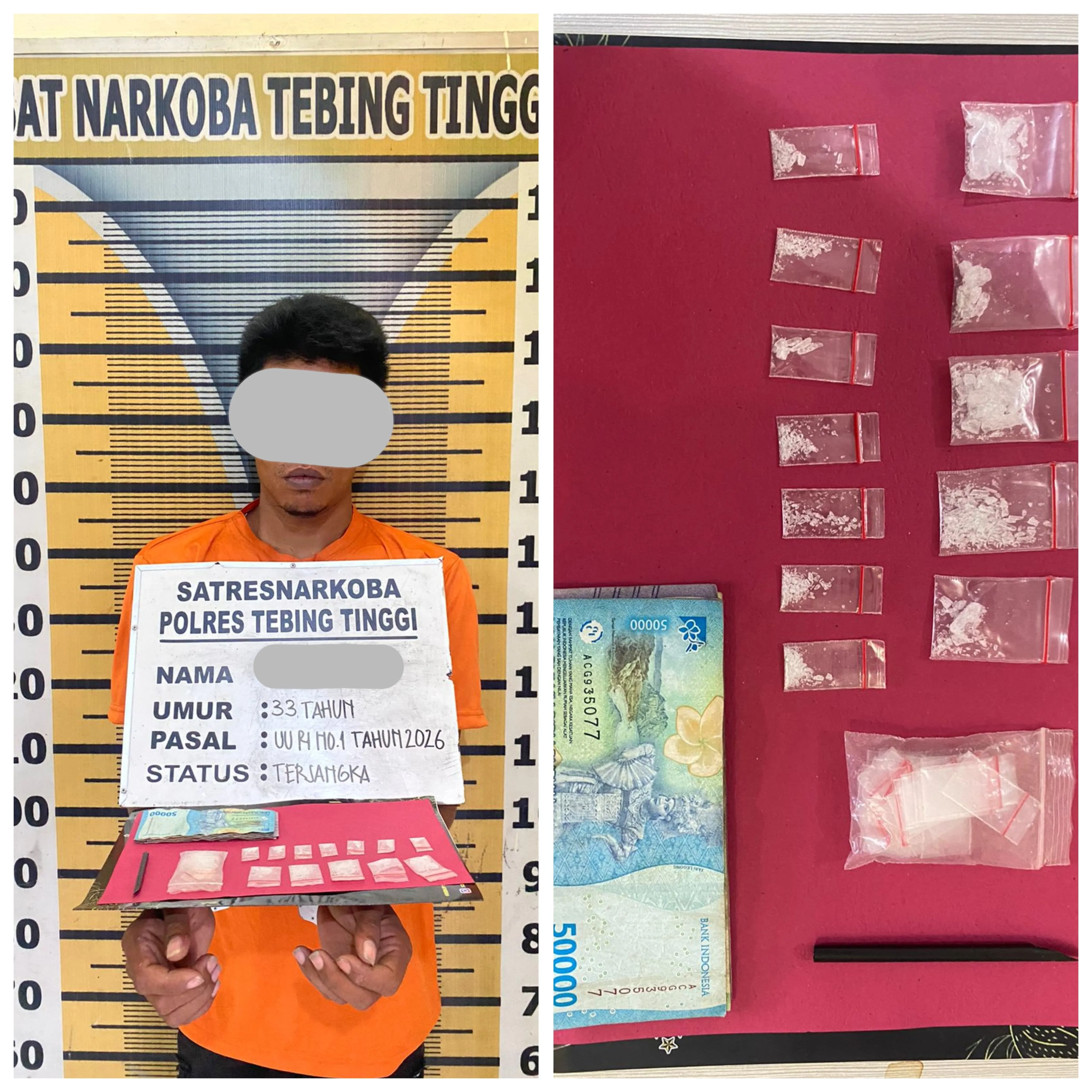 Seorang Residivis Bersama 12 Paket Sabu Ditangkap Sat Res Narkoba Polres Tebingtinggi