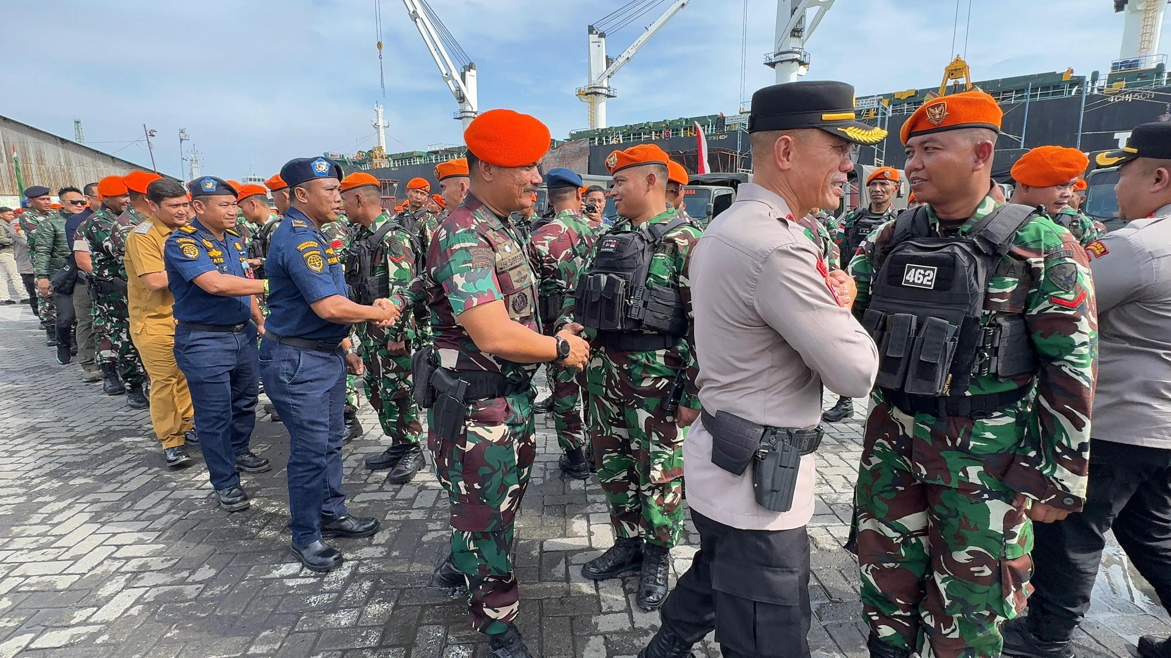 Kepulangan Satgas Pamtas RI-PNG Batalyon Parako 463 Pasgat Disambut Haru