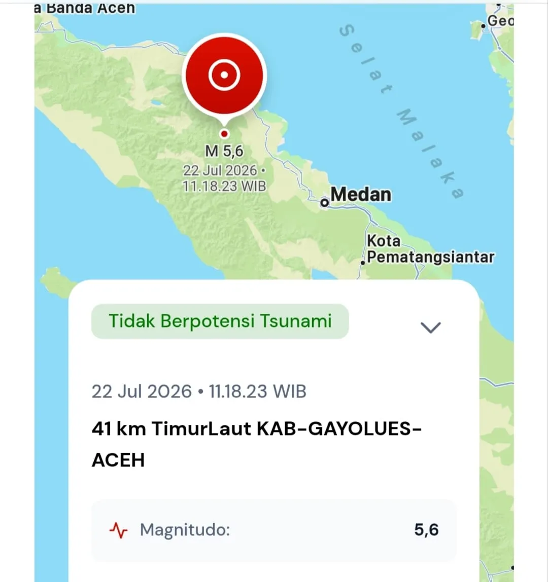 Gayo Lues Diguncang Gempa Magnitudo 5,6 , Getaran Terasa Sampai Medan