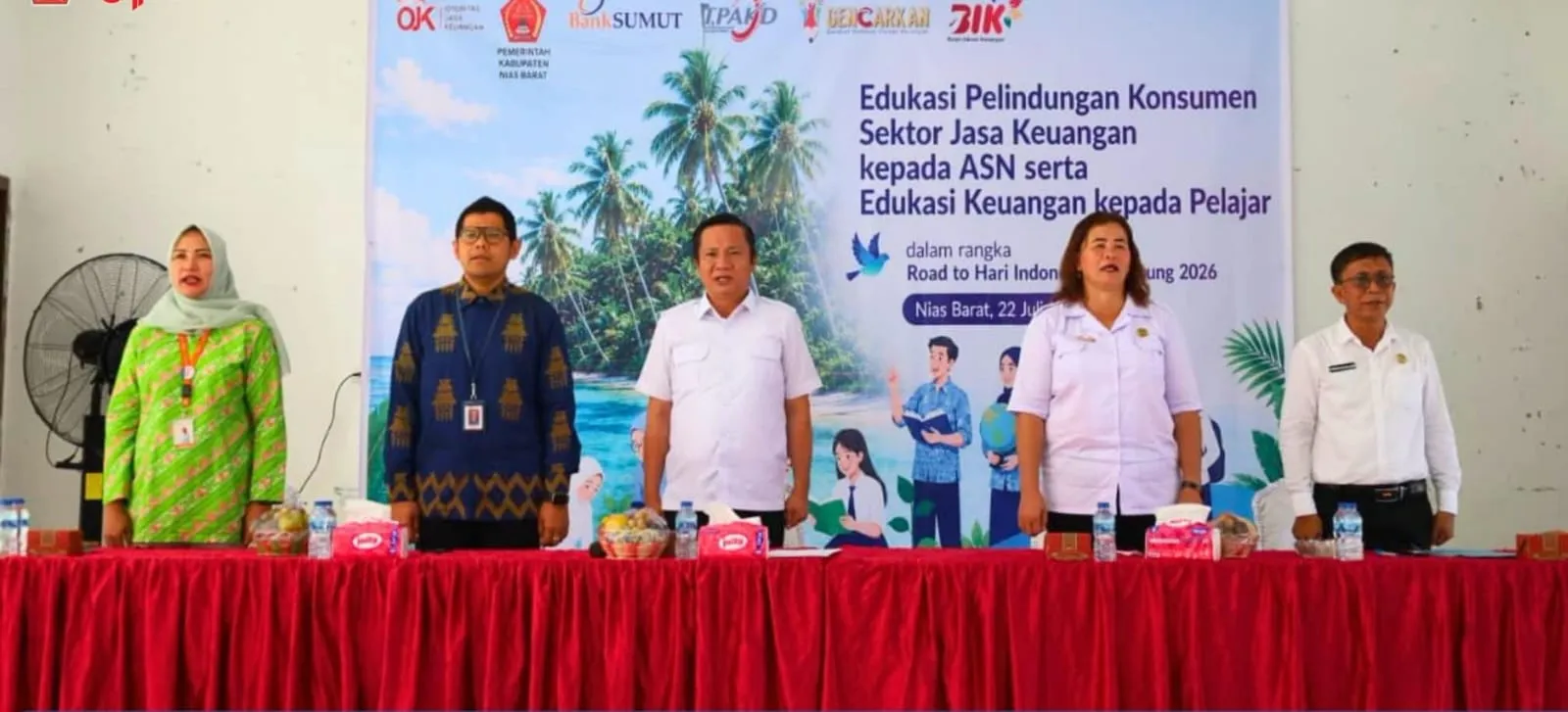 Waspada Pinjol Ilegal dan Judol, Pesan Bupati Nias Barat Saat OJK dan PT Bank Sumut Hadir