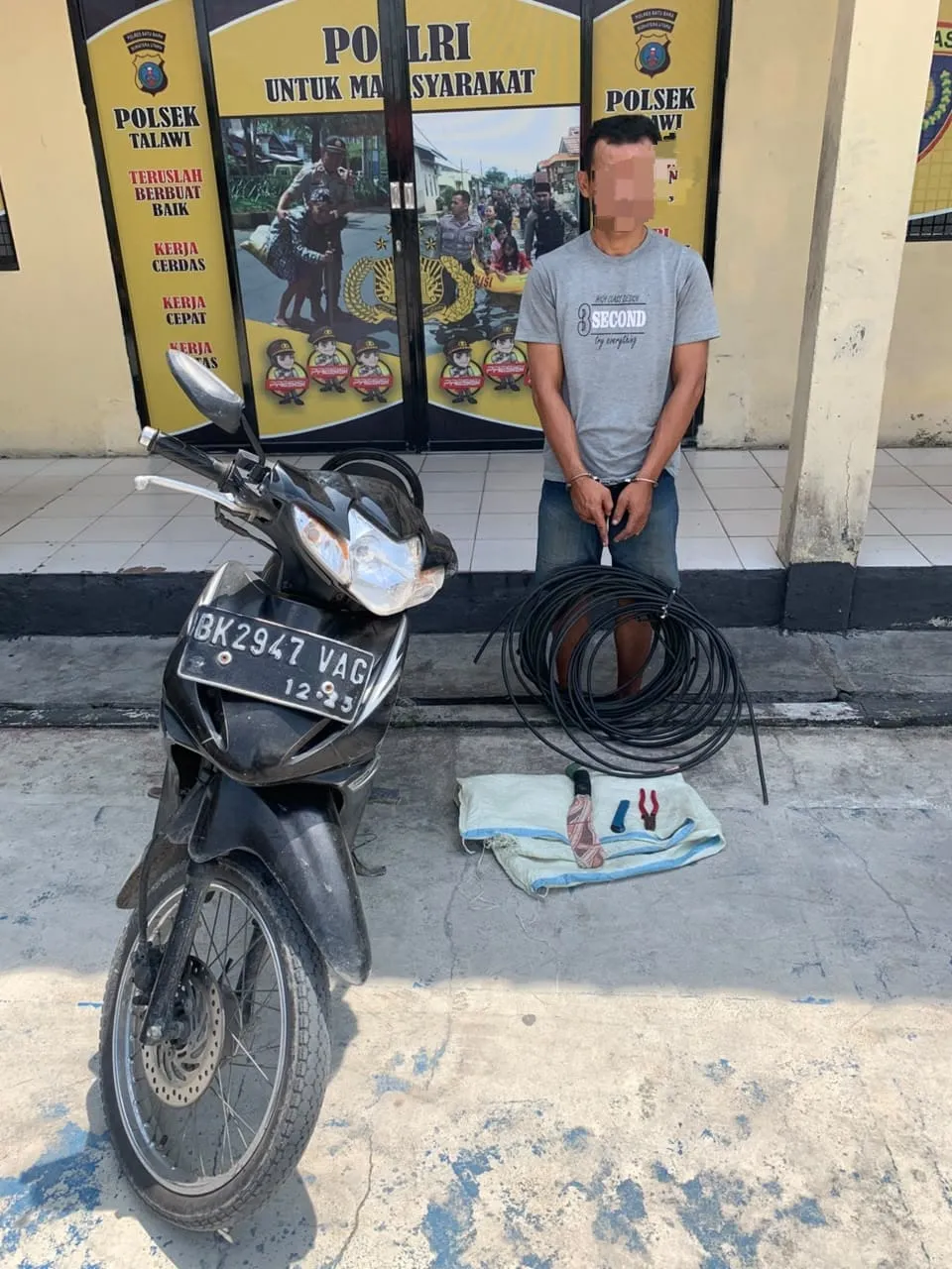 Pelaku Pencurian Kabel Tower Ditangkap Polsek Talawi, Satu Orang Melarikan Diri