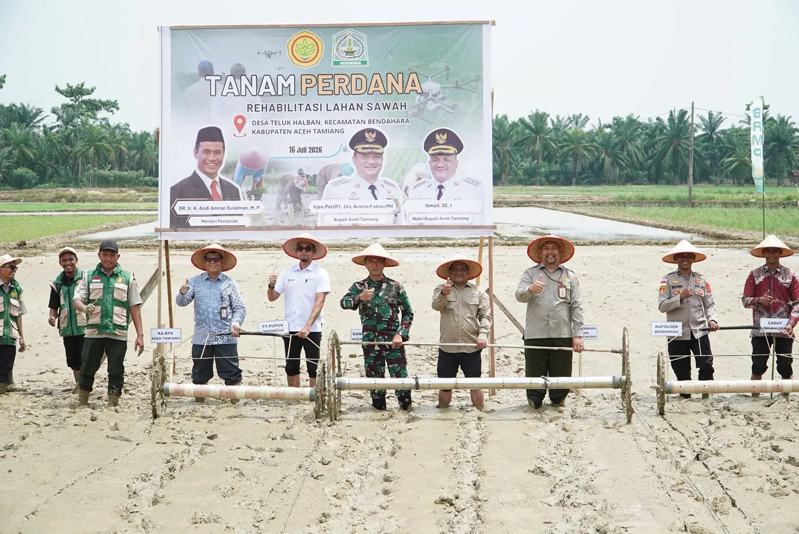 Pemkab Aceh Tamiang Lakukan Penanaman Padi Perdana Pasca Bencana