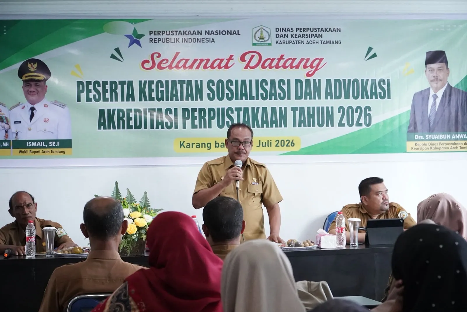 Plt. Sekda Aceh Tamiang Buka Sosialisasi Dan Advokasi Akreditasi Perpustakaan
