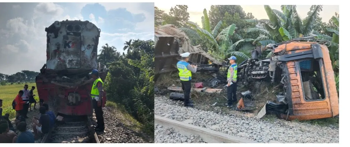 Kecelakaan Maut di Perbaungan, Sopir Dump Truk Tewas Dihantam KA Putri Deli