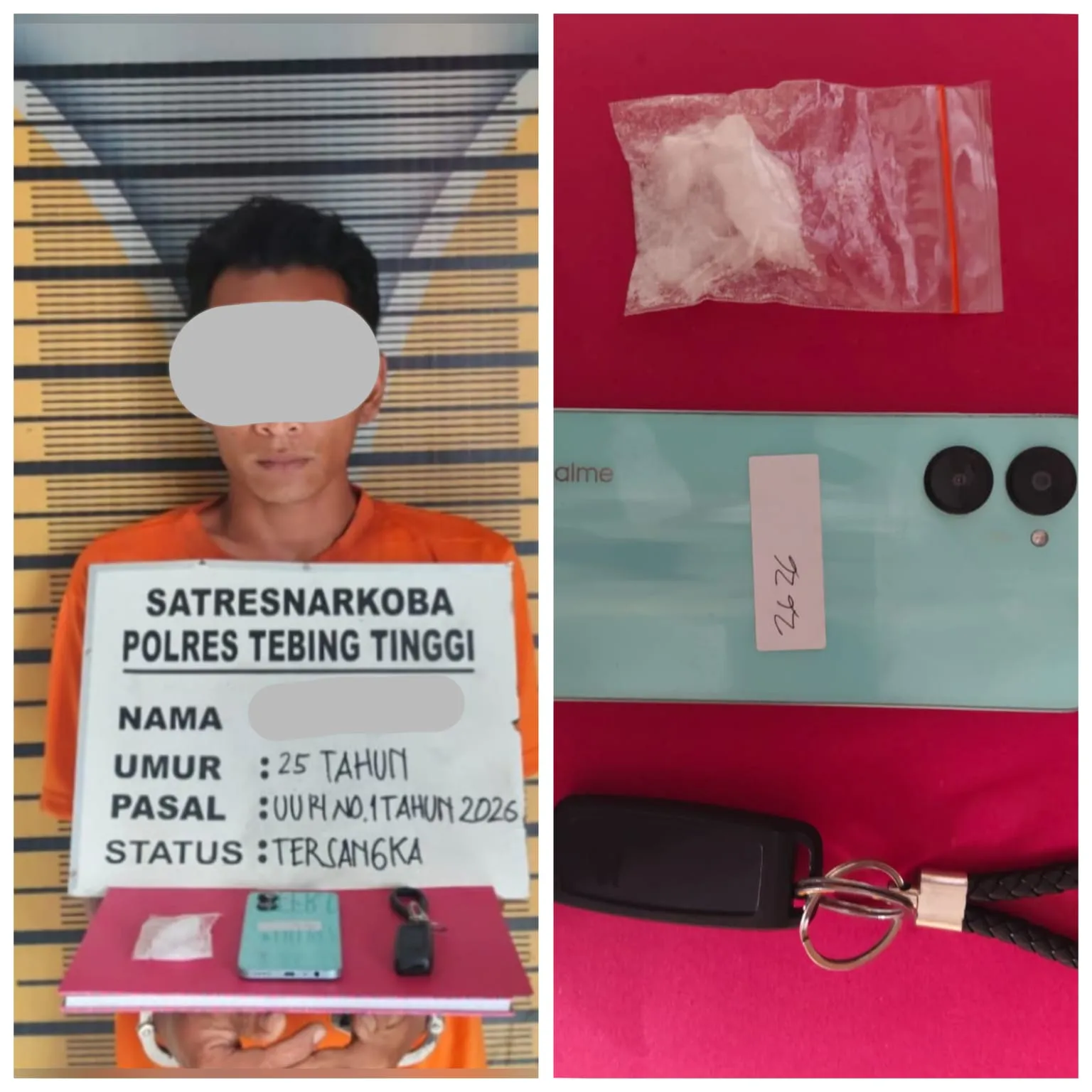 Satresnarkoba Polres Tebing Tinggi Tangkap Pengedar dan Sita 9,56 Gram Sabu