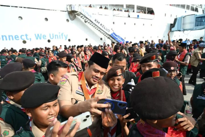 Bobby Nasution Lepas 1.179 Pramuka Sumut ke Jamnas XII, Pesan Jaga Nama Baik Daerah