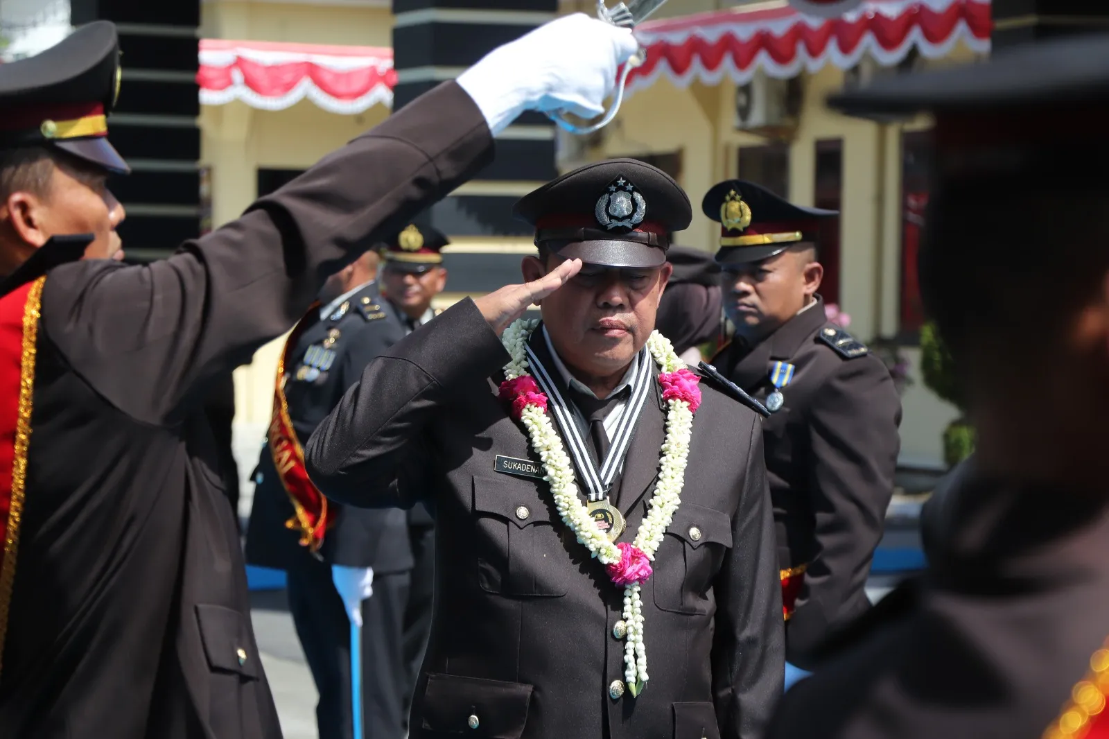 Pedang Pora Iringi Purna Tugas Personel Polres Sergai, Kapolres Sampaikan Apresiasi