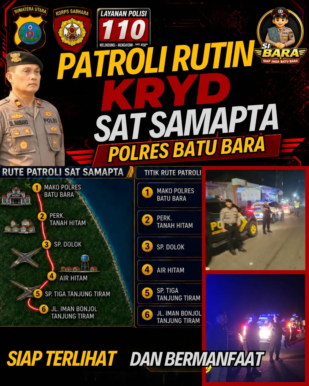 Jelang HUT RI ke-81, Polres Batubara Gencarkan Patroli Roda-4 Sisir Titik Rawan Kejahatan