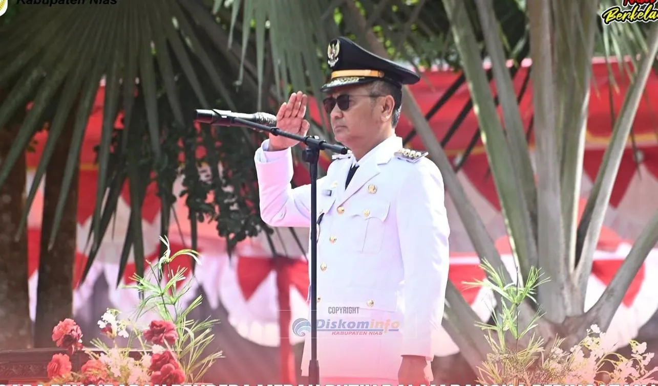 Pemkab Nias Gelar Upacara HUT ke-81 RI di Halaman Kantor Bupati