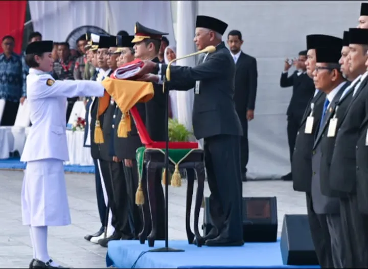 Wagub Sumut Pimpin Upacara Penurunan Bendera, Gaungkan Kolaborasi Percepat Pembangunan