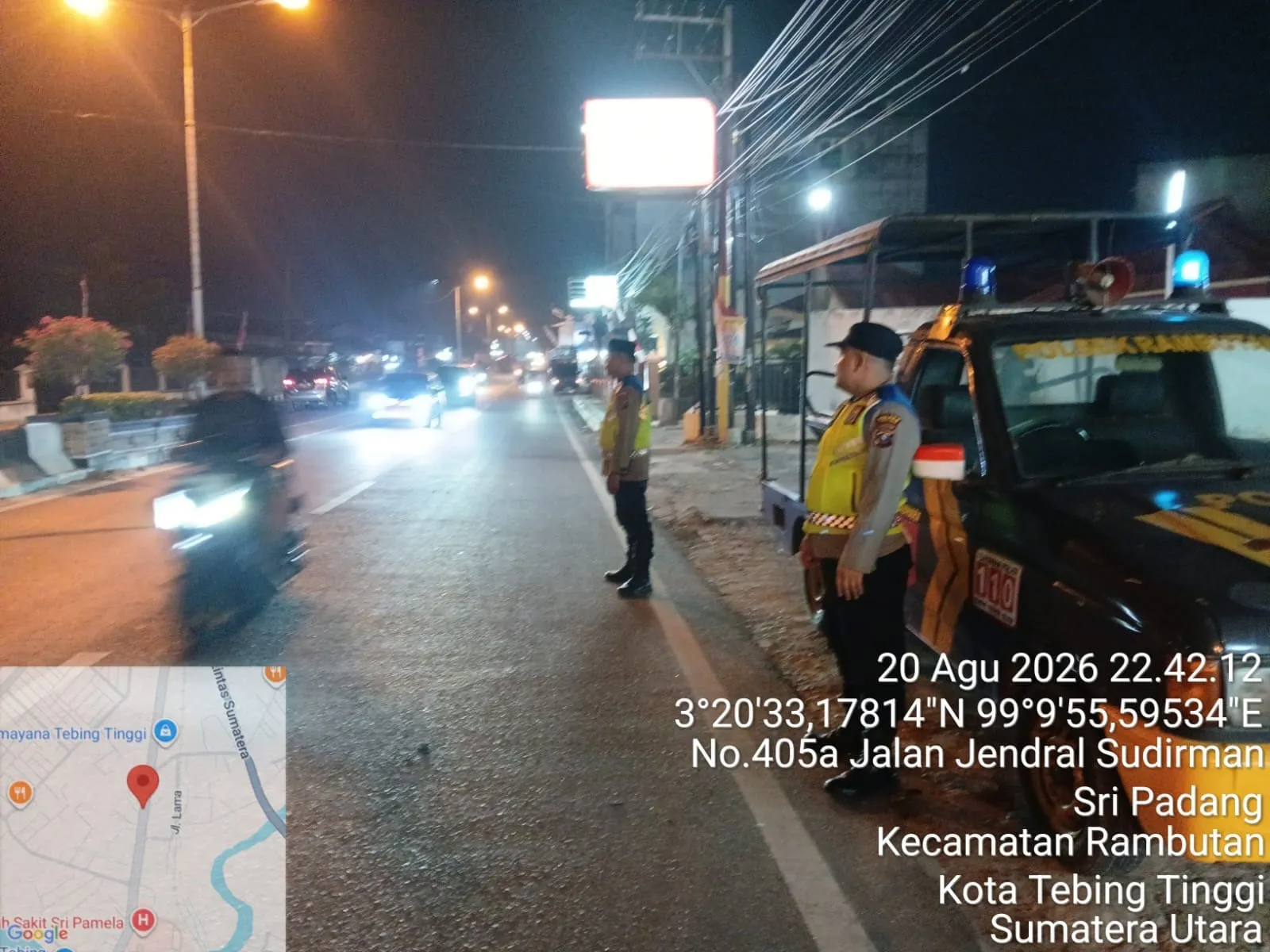 Antisipasi Premanisme dan Balap Liar, Polsek Rambutan Patroli Blue Light Malam Hari