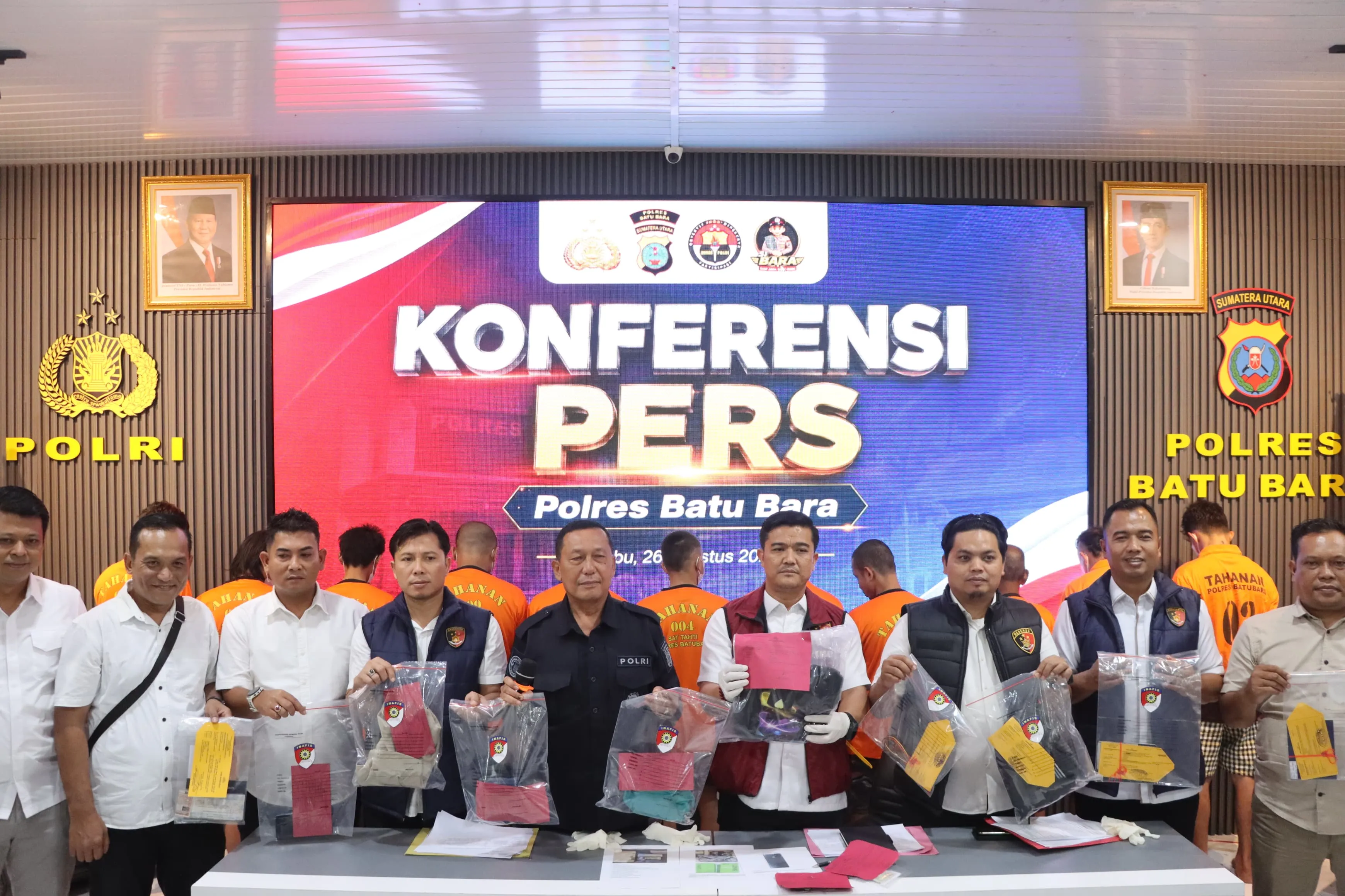 Periode Juli - Agustus Polres Batubara Ungkap 10 Kasus 3C, 17 Tersangka Diamankan