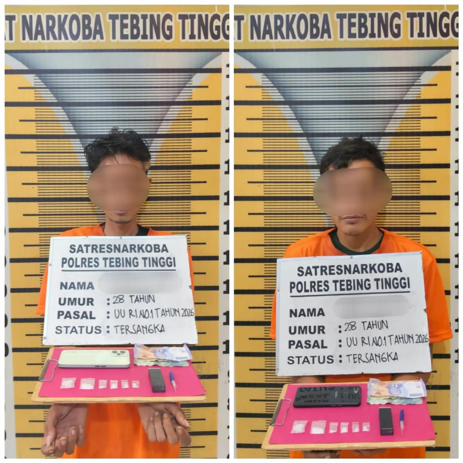 Satresnarkoba Polres Tebing Tinggi Amankan Dua Pria Pemilik Sabu 2,42 Gram