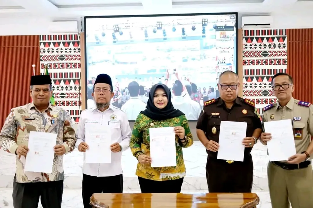 Percepat Pendaftaran Tanah Wakaf, Pemkab Madina Teken MoU dengan Kejari, BPN, Kemenag dan BWI