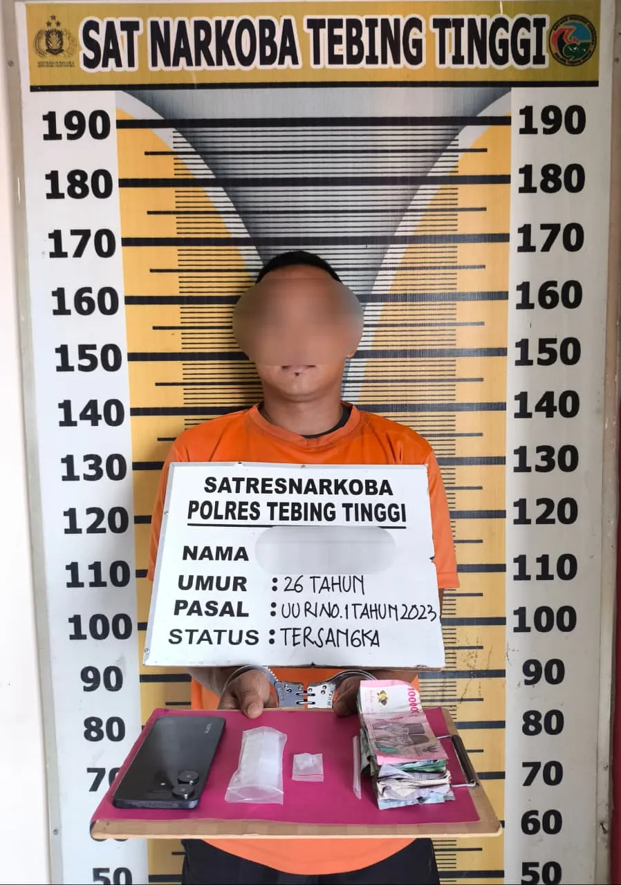 Respon Cepat Aduan Warga, Satresnarkoba Polres Tebing Tinggi Tangkap Pengedar Sabu di Bajenis