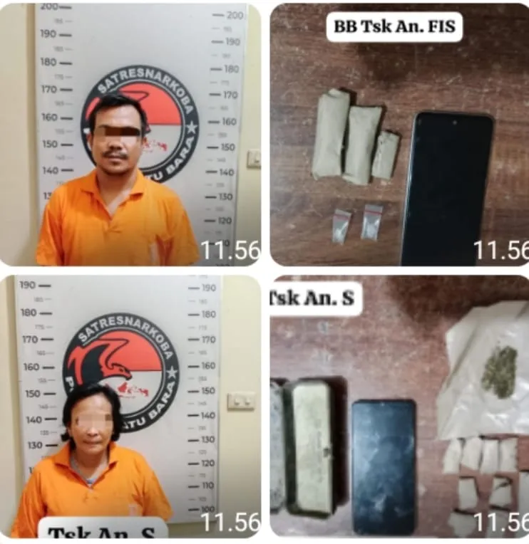 Lagi, Dua Pria Terlibat Nerkoba Ditangkap Polres Batubara di Air Putih