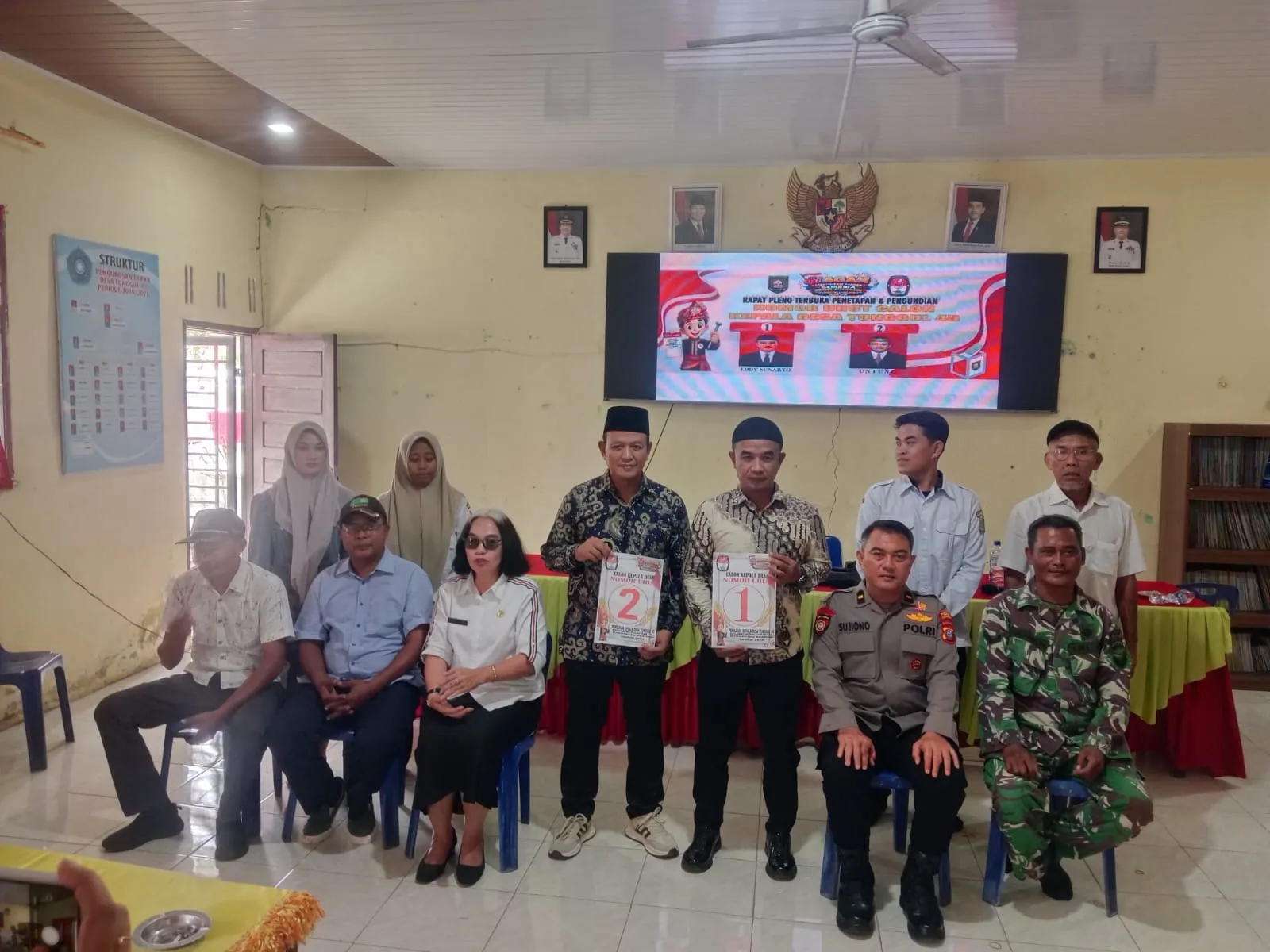 Pengundian Nomor Urut Calon Kades Tunggul 45: Edy Sunarto No. 1, Untung No. 2