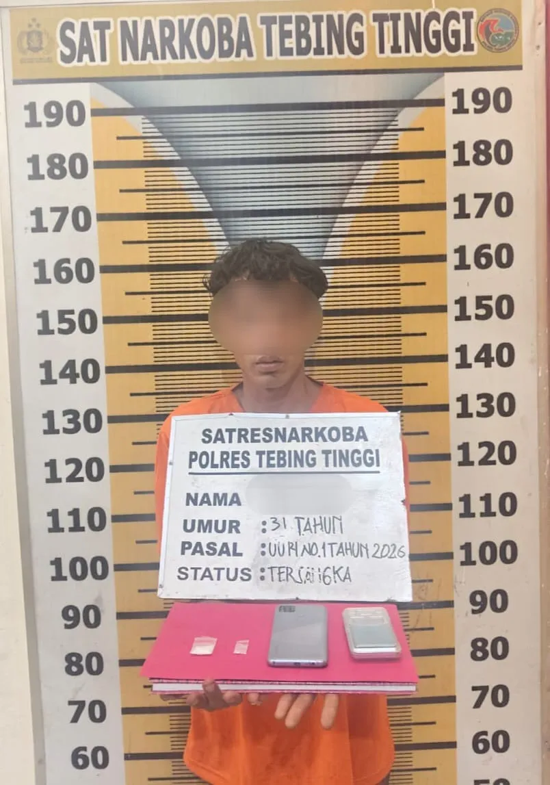Polres Tebingtinggi Tangkap Pria Bawa 1,52 Gram Sabu