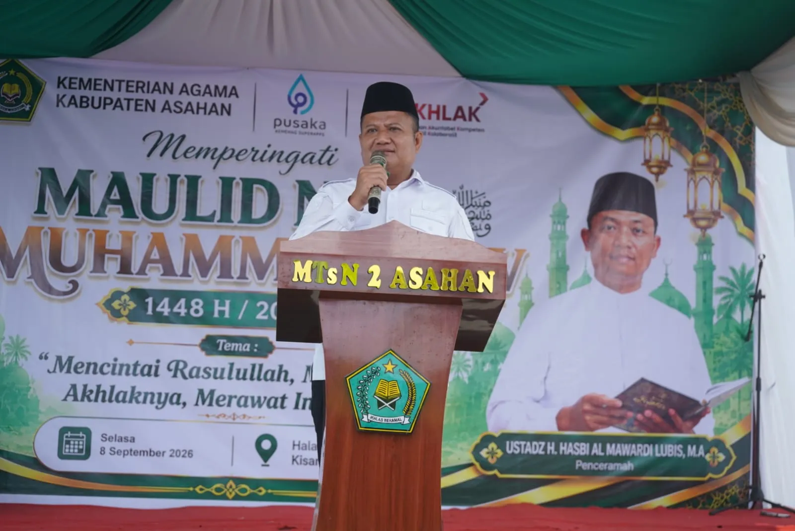Wabup Asahan Hadiri Peringatan Maulid Nabi Muhammad SAW 1448 H