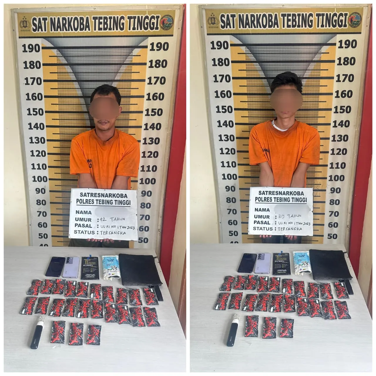 Satresnarkoba Polres Tebing Tinggi Amankan Dua Pria, Sita 23 Cartridge Vape Diduga Narkotika