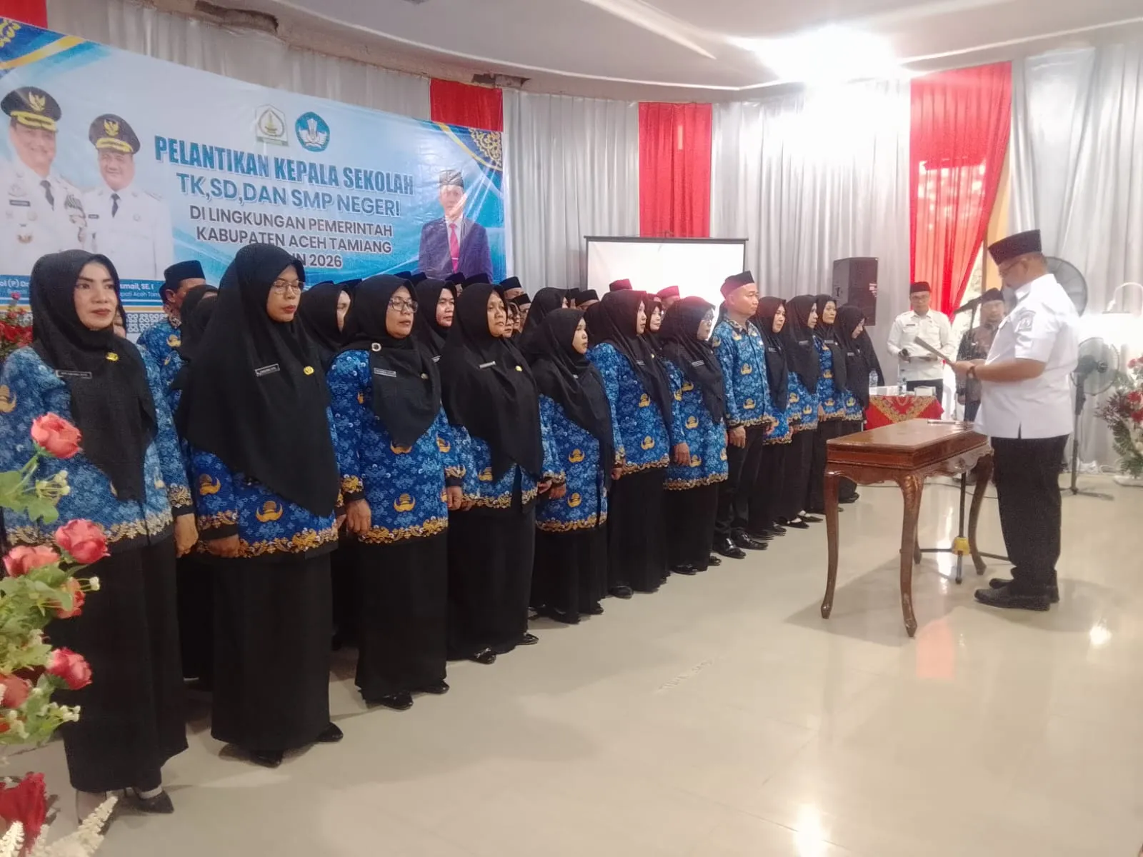 Bupati Aceh Tamiang Lantik 55 Kepsek