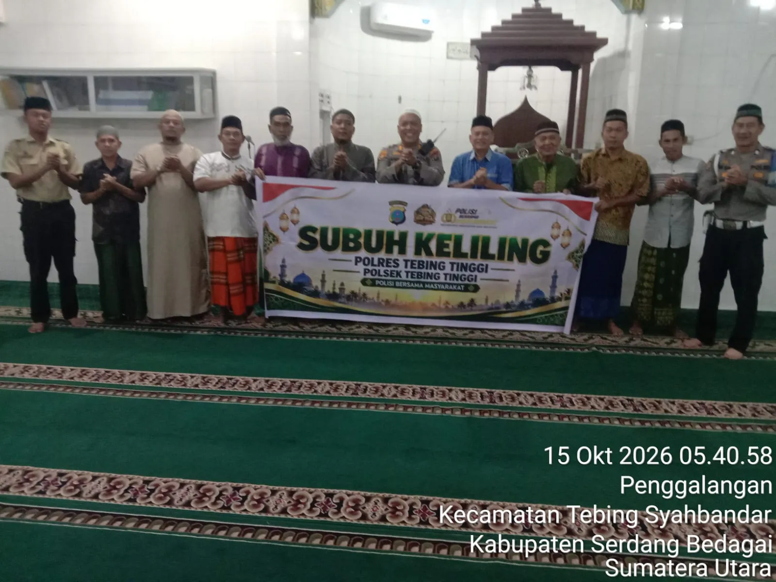 Polsek Tebingtinggi Subuh Keliling Di Kecamatan Tebing Syahbandar