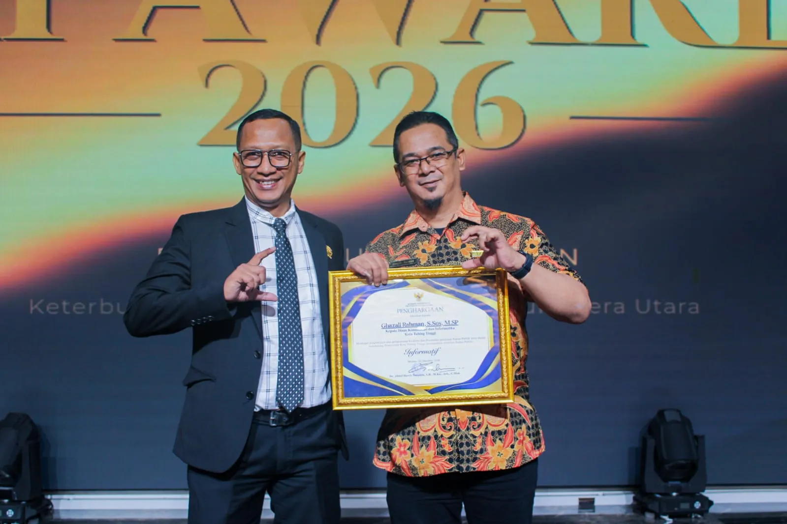 Pemko Tebingtinggi Raih Predikat Informatif KI Sumut Award 2026