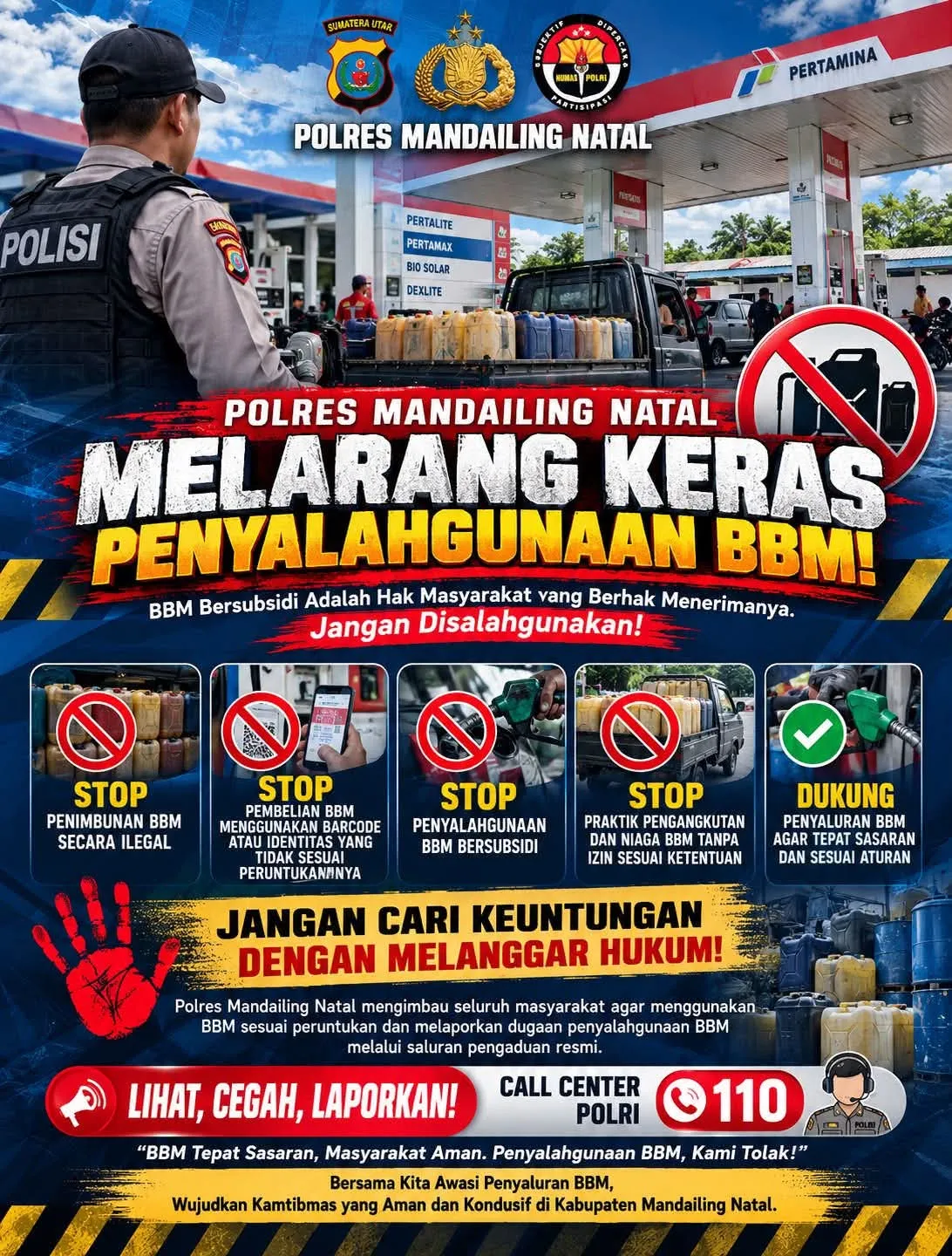Polres Madina Larang Keras Penyalahgunaan BBM
