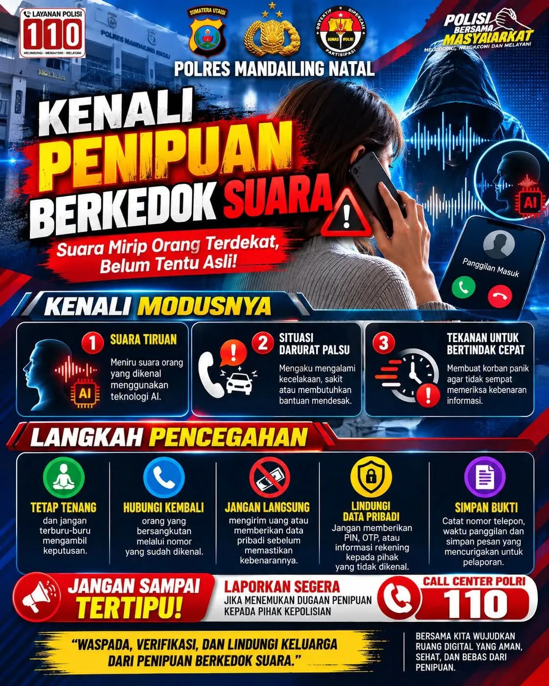 Polres Madina Imbau Masyarakat Waspada Penipuan Berkedok Suara
