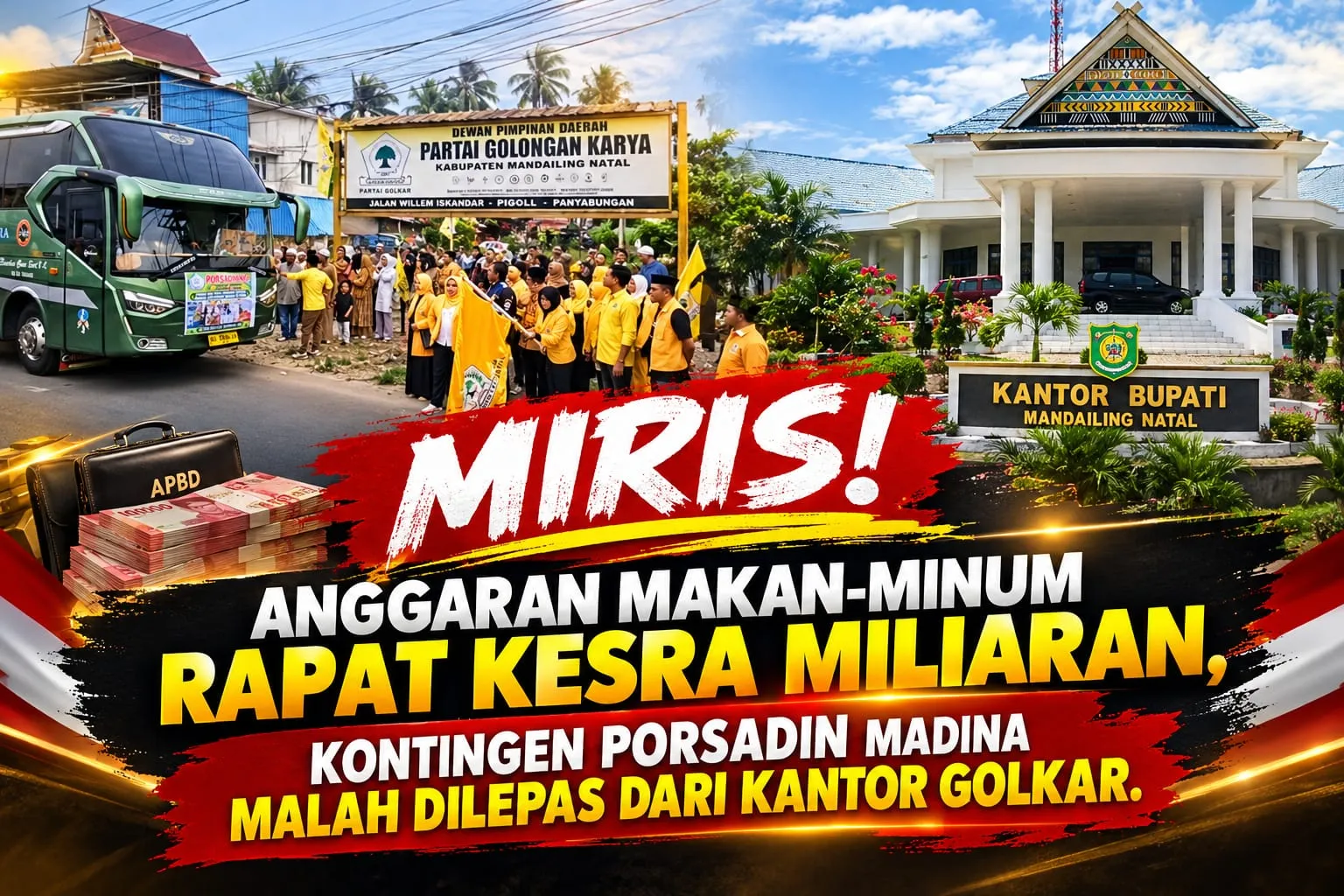 Porsadin Dilepas Dari Kantor DPD.Golkar Madina