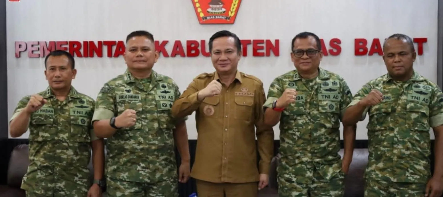 Bupati Nias Barat Terima Tim Verifikasi Itdam I/BB, Bahas Pembangunan Mako YTP 903/BS  Dan Koperasi Merah Putih
