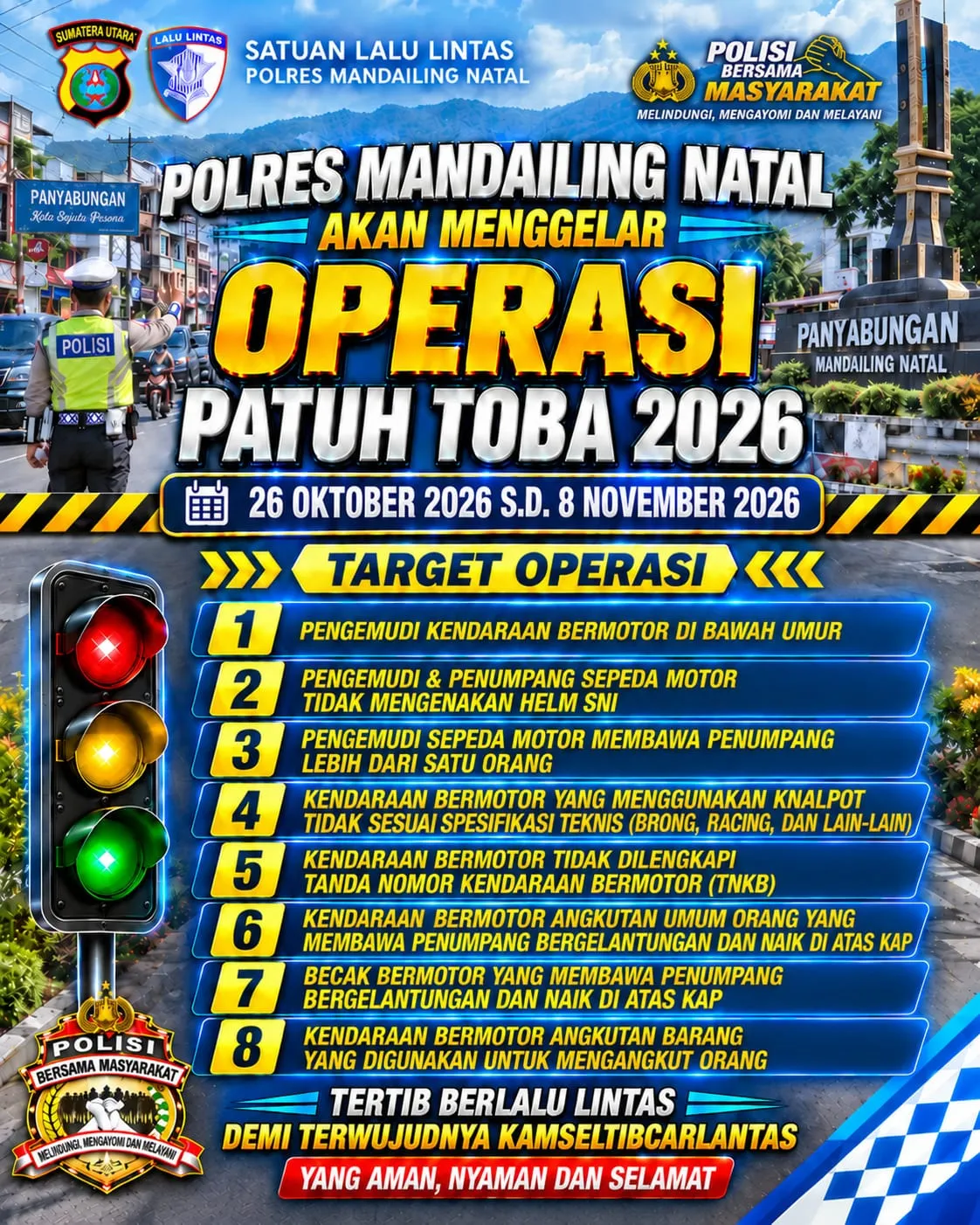Kasat Lantas Polres Madina, 8 Poin Target Operasi Patuh Toba 2026