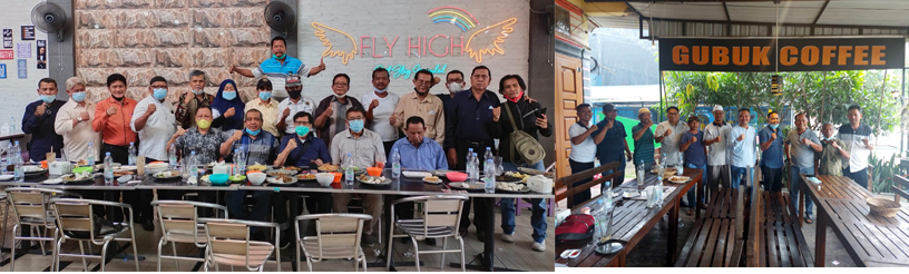 Kiri : Ketua PWI Sumatera Utara, H Hermansjah bersama anggota PWI di Pematangsiantar-Simalungun. Beritasore/Surati, Kanan : H. Farianda Putra Sinik, SE bersama M. Syahrir, M.ICom saat bersilaturrahim dengan pengurus dan anggota PWI perwakilan Padang Lawas (Palas), Selasa (13/7). Beritasore/idaham butar-butar