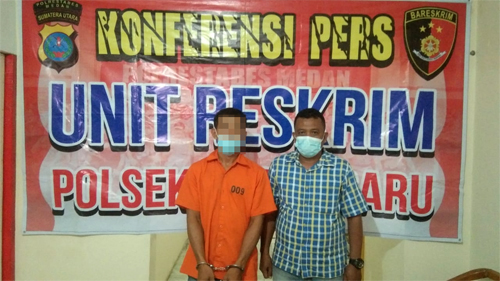 Pelaku pengguna sabu di amankan di Polsek Medan Baru. beritasore/ist
