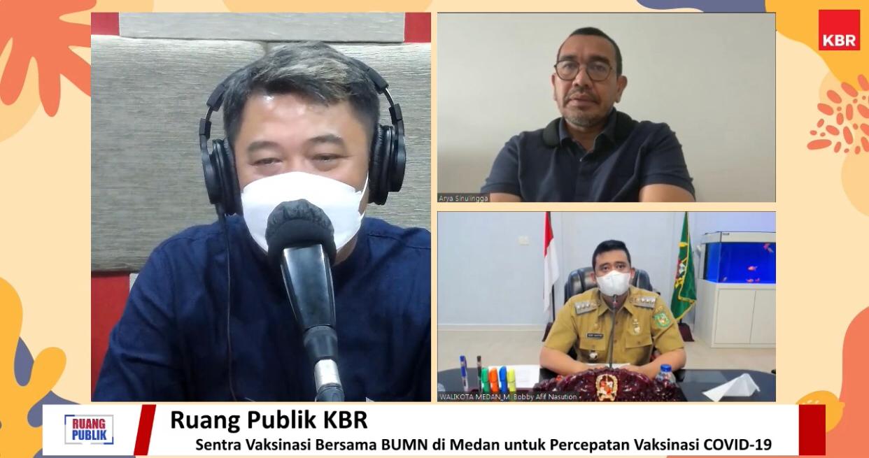 Wali Kota Medan, Bobby Nasution, saat menjadi narasumber dalam talk show "Ruang Publik" KBR yang diselenggarakan Kementerian Komunikasi dan Informatika RI serta Komite Penanganan Covid-19 dan Pemulihan Ekonomi Nasional (KPCPEN), Selasa (13/7) secara daring. Beritasore/ist 