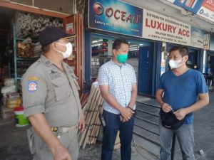 Polsek Medan Baru Bersama Petugas Gabungan Himbau Warga Patuhi Prokes
