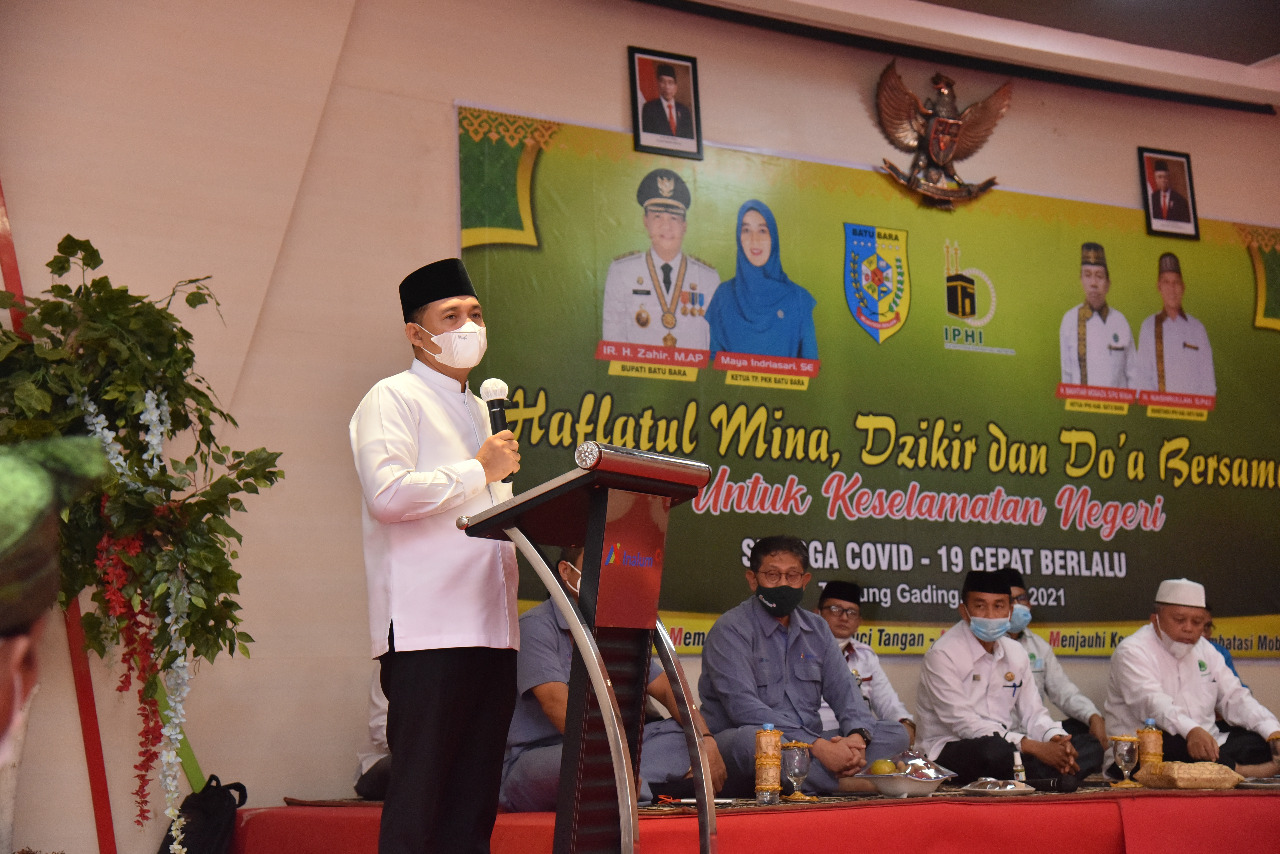 Bupati Batubara Ir.H.Zahir M.AP gelar Haflatul Mina Dzikir dan Doa bersama di MPH Inalum Tanjung Gading Kec.Sei Suka, Kamis (22/7/2021).beritasore/Alirsyah