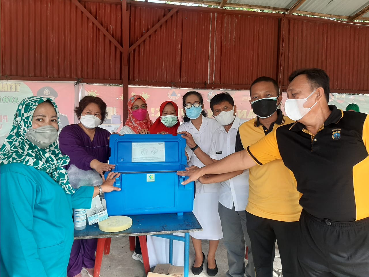 Pembukaan Vaksinasi Massal Tahap Ke-2 di Mapolsek Galang Polresta Deli Serdang, Sabtu (24/7/2021). beritasore/Ist