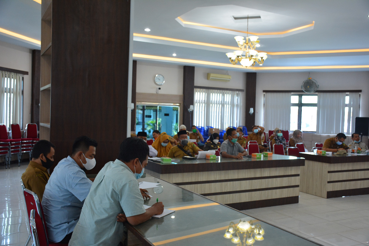 Rapat persiapan MTQ ke- 54 tingkat Kabupaten Langkat, di Ruang Pola Kantor Bupati Langkat, Stabat, Selasa (27/7/2021). beritasore /ist