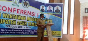 Sekda Aceh Tamiang Buka Konferensi I PWI  Periode 2021 – 2024