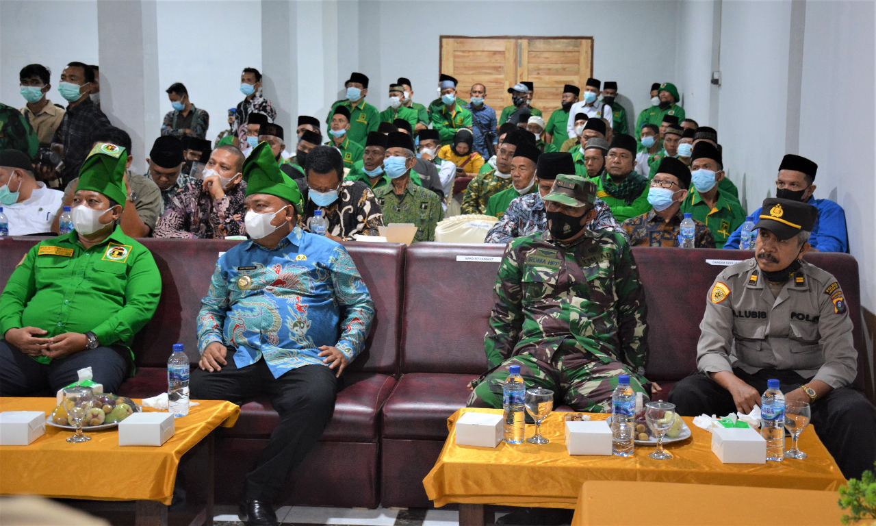 Bupati Langkat  Terbit Rencana PA saat menghadiri Muscab VIII DPC  PPP Kabupaten Langkat tahun 2021, di Hotel Grand Stabat, Sabtu (30/10/2021). beritasore/ist