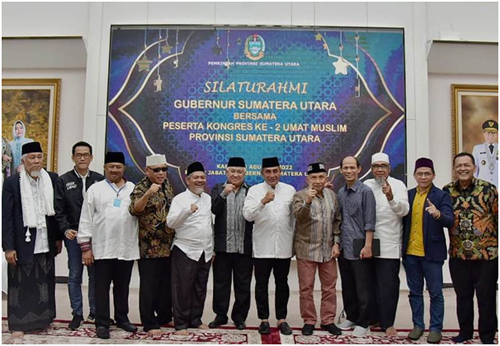 Gubsu Edy Rahmayadi melakukan silaturahim dengan tokoh nasional Islam Prof. Dr. Amin Rais, Prof. Dr. Din Syamsuddin, Prof. Dr. Ichsanul Noorsy, Prof. Dr. Refly Harun SH, dan Dr. Eggy Sujana SH, di Rumah Dinas Gubernur. Beritasore/ist