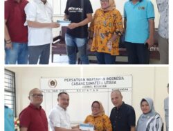 PWI Sumut Serahkan Santunan Asuransi Mendiang Lamhar Simaremare