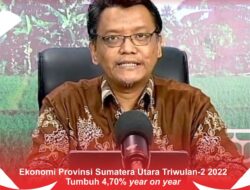 Ekonomi Sumut Triwulan II 2022 Tumbuh 4,70 Persen