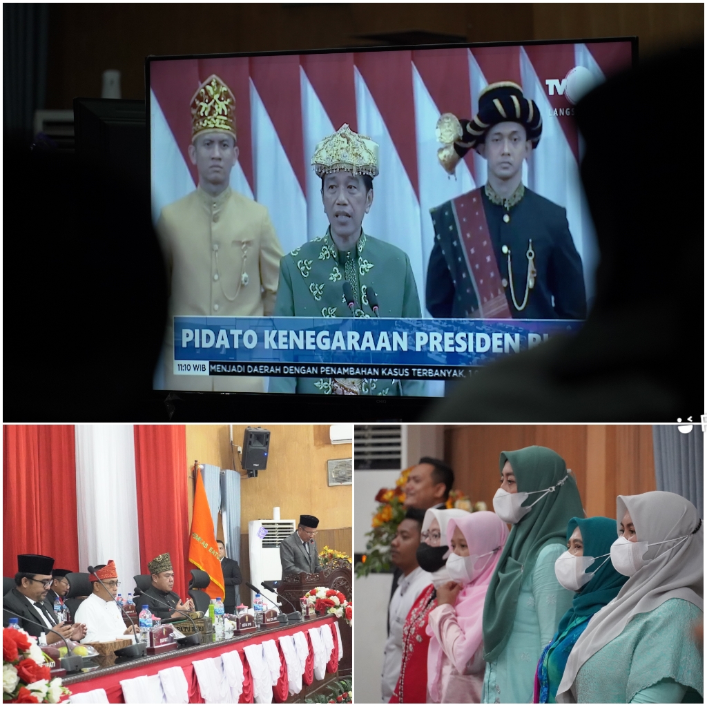 Wakil Bupati Oky Iqbal Frima SE menghadiri rapat Paripurna Istimewa DPRD Batu Bara mendengarkan pidato kenegaraan disampaikan Presiden Joko Widodo secara virtual di Ruang Rapat Paripurna DPRD Batu Bara di Jalan Perintis Kemerdekaan Kelurahan Lima Puluh Kota Kecamatan Lima Puluh Selasa (16/08/2022).